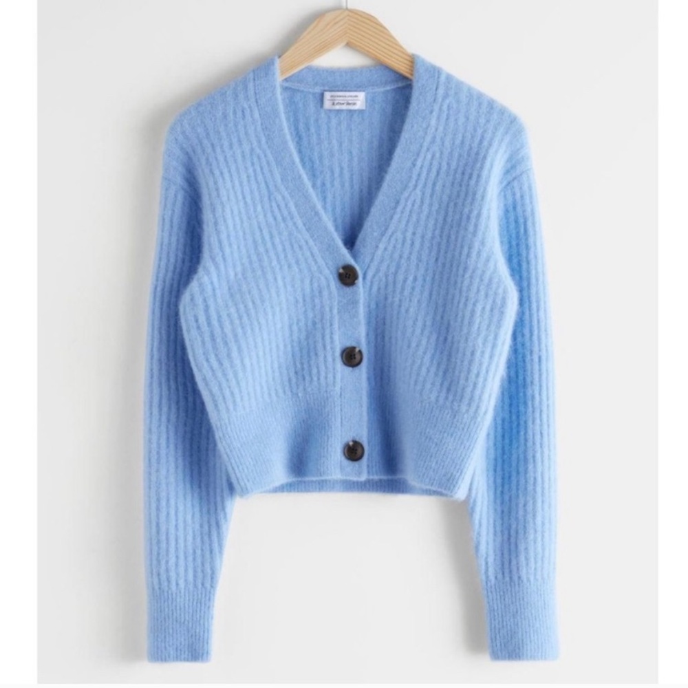 ISO & Other Stories Blue Wool Cardigan XS